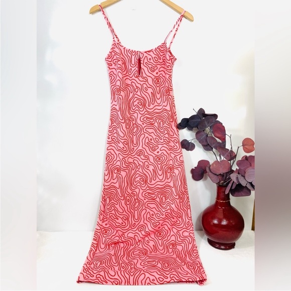 Zara women’s knit swirl print maxi dress pink size small - Picture 13 of 13